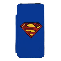 Superman S-Shield | Darkened Red Logo Wallet Case For iPhone SE/5/5s