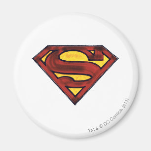 Superman S-Shield   Darkened Red Logo Magnet