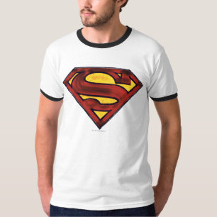Superman S-Shield   Darkened Red Logo T-Shirt