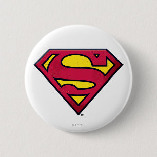 Superman S-Shield   Dirt Logo Pinback Button