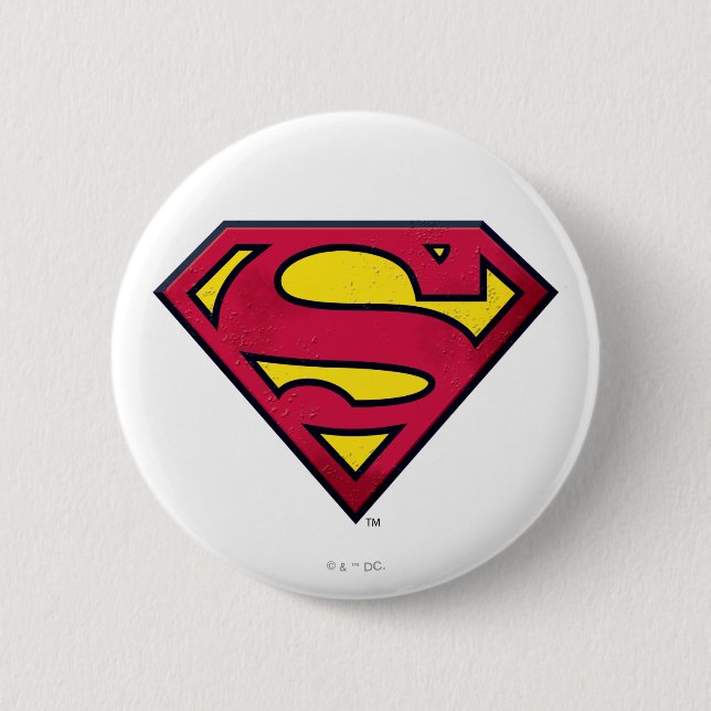 Superman S-Shield | Dirt Logo Pinback Button (Front)