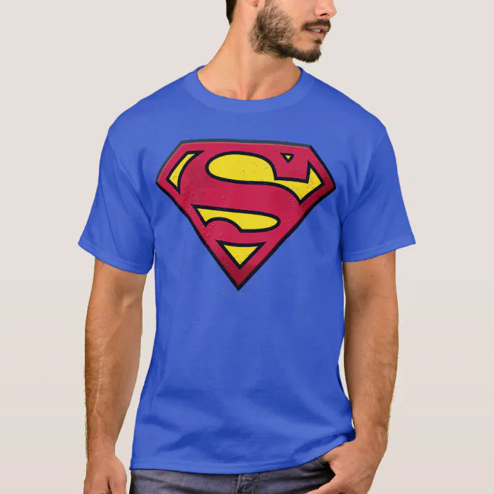 Superman KRYPTONITE SHIELD 1-Sided Big Print Black Back Poly T-Shirt 