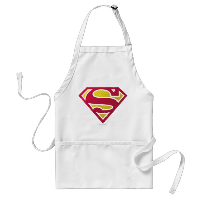 Superman S-Shield | Distressed Dots Logo Adult Apron (Front)