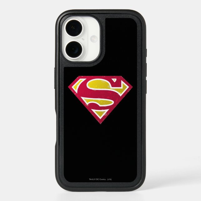 Superman S-Shield | Distressed Dots Logo Otterbox iPhone Case (Back)
