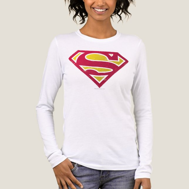 Superman S-Shield | Distressed Dots Logo Tri-Blend Shirt (Front)