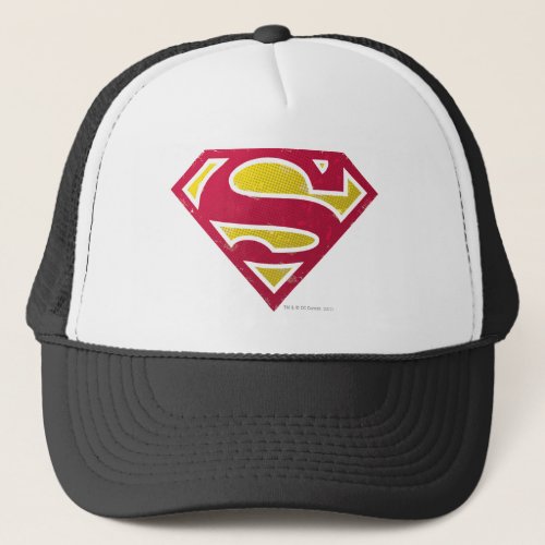 Superman S_Shield  Distressed Dots Logo Trucker Hat