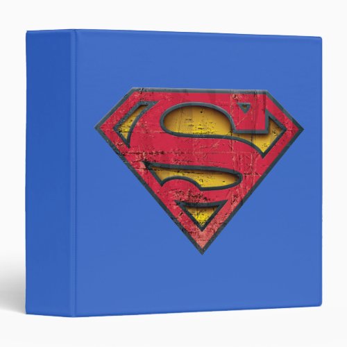 Superman S_Shield  Distressed Logo 3 Ring Binder