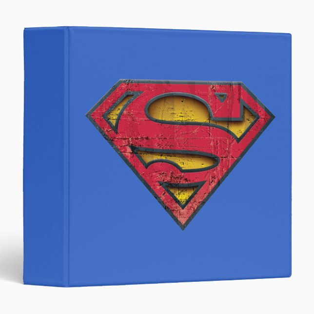 Superman S-Shield | Distressed Logo 3 Ring Binder (Front/Spine)