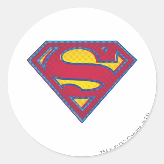 Superman S-Shield | Dot Logo Classic Round Sticker (Front)