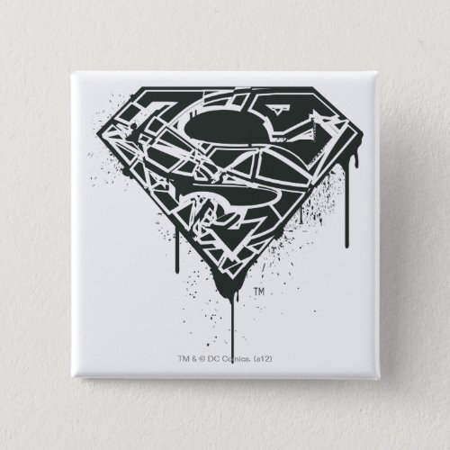 Superman S_Shield  Fragmented Splatter Logo Pinback Button
