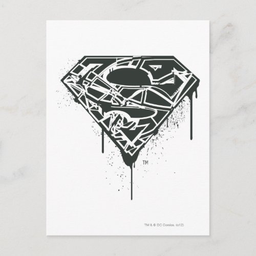 Superman S_Shield  Fragmented Splatter Logo Postcard