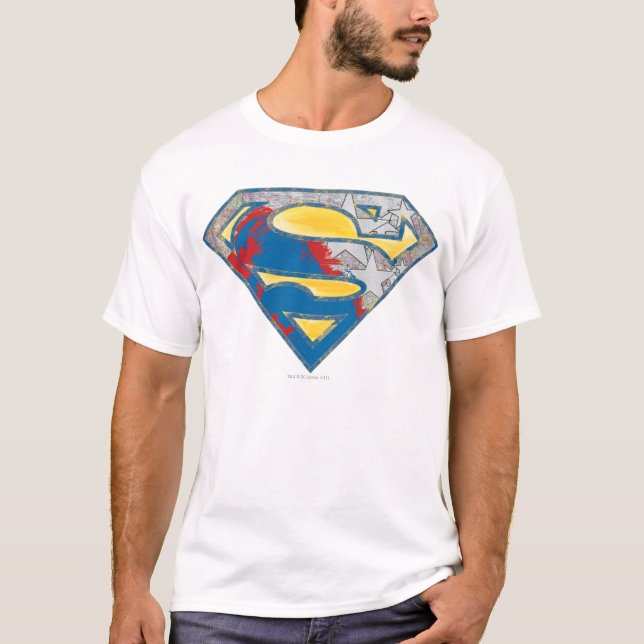 Superman S-Shield | Gray Yellow Red Black Mix Logo T-Shirt (Front)