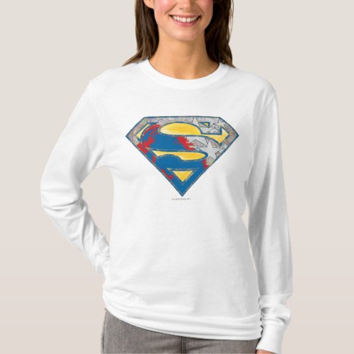 Superman S_Shield  Gray Yellow Red Black Mix Logo T_Shirt