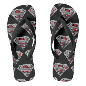 Superman S-Shield | Grey and Red City Logo Flip Flops