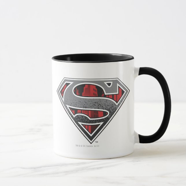 Superman S-Shield | Grey and Red City Logo Mug (Right)