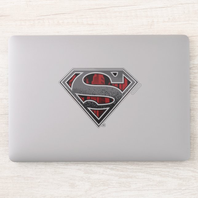 Superman S-Shield | Grey and Red City Logo Sticker (Computer)