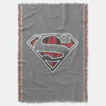 Superman S-Shield | Grey and Red City Logo Throw Blanket