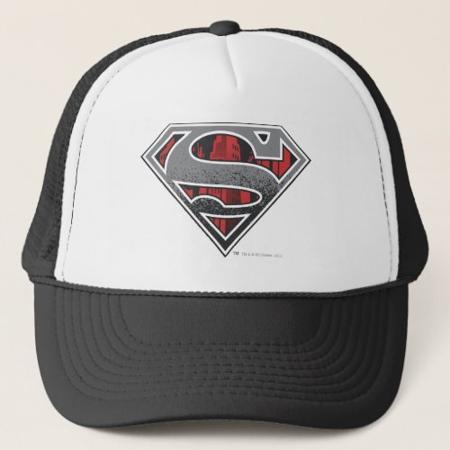 Superman S_Shield  Grey and Red City Logo Trucker Hat