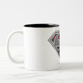 Superman S-Shield | Grey and Red City Logo Two-Tone Coffee Mug (Left)