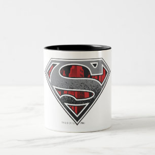 Superman S-Shield Grey and Red City Logo Two-Tone Coffee Mug