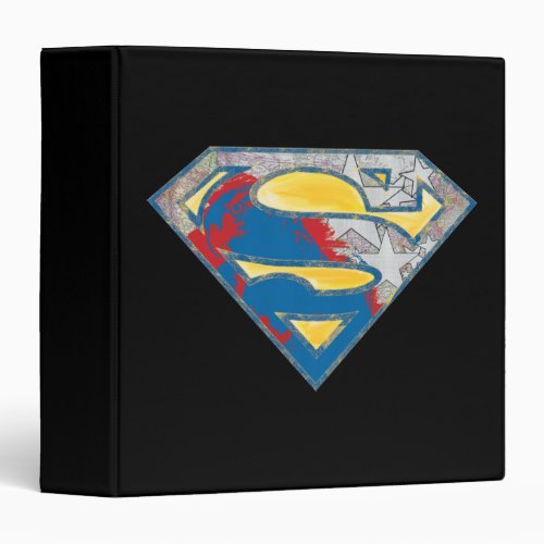 Superman S_Shield  Grey Yellow Red Black Mix Logo 3 Ring Binder