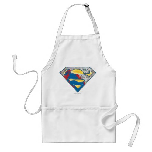 Superman S_Shield  Grey Yellow Red Black Mix Logo Adult Apron