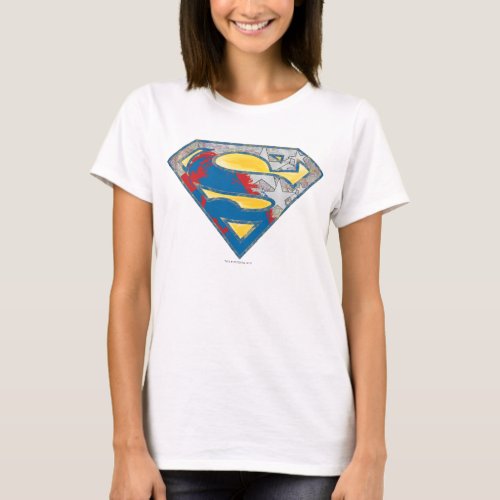 Superman S_Shield  Grey Yellow Red Black Mix Logo T_Shirt