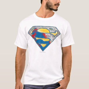 Superman S-Shield   Grey Yellow Red Black Mix Logo T-Shirt