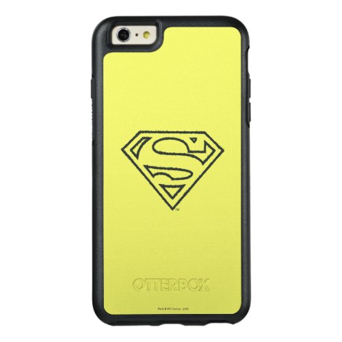 Superman S_Shield  Grunge Black Outline Logo 2 OtterBox iPhone 66s Plus Case