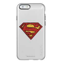 Superman S-Shield | Grunge Black Outline Logo Incipio Feather Shine iPhone 6 Case