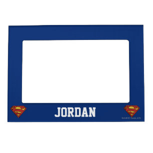 Superman S-Shield   Grunge Black Outline Logo Magnetic Frame