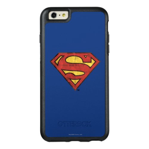 Superman S_Shield  Grunge Black Outline Logo OtterBox iPhone 66s Plus Case