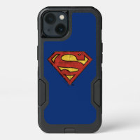 Superman S-Shield | Grunge Black Outline Logo