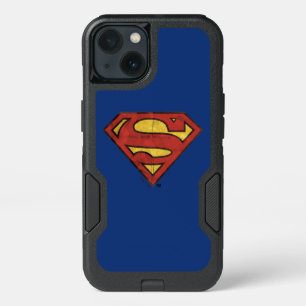 Superman S-Shield   Grunge Black Outline Logo iPhone 13 Case