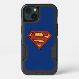 Superman S-Shield | Grunge Black Outline Logo iPhone 13 Case