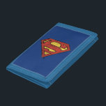 Superman S-Shield | Grunge Black Outline Logo Trifold Wallet<br><div class="desc">The classic Superman S-Shield logo stylized as an old comic book paper grunge graphic.</div>