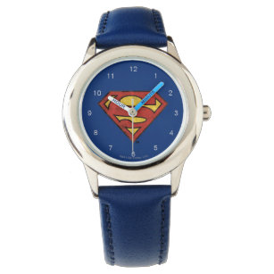 Superman S-Shield   Grunge Black Outline Logo Watch