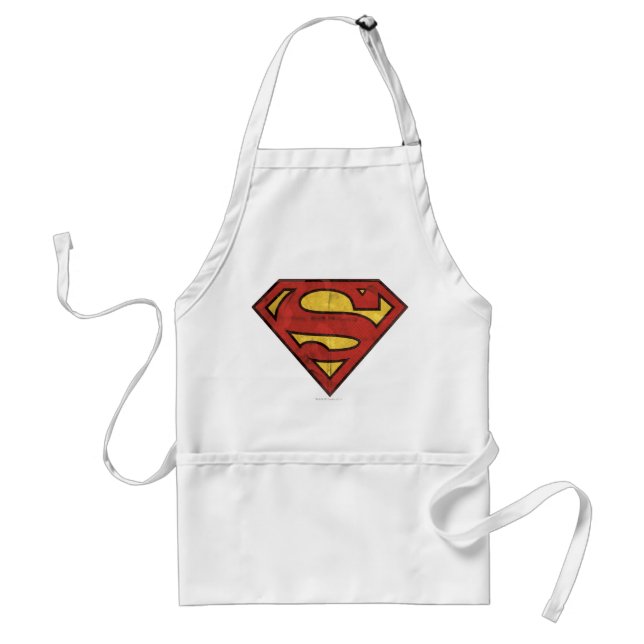 Superman S-Shield | Grunge Logo Adult Apron (Front)