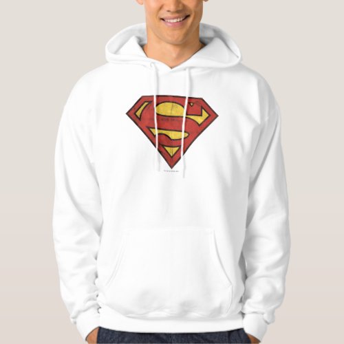 Superman S_Shield  Grunge Logo Hoodie