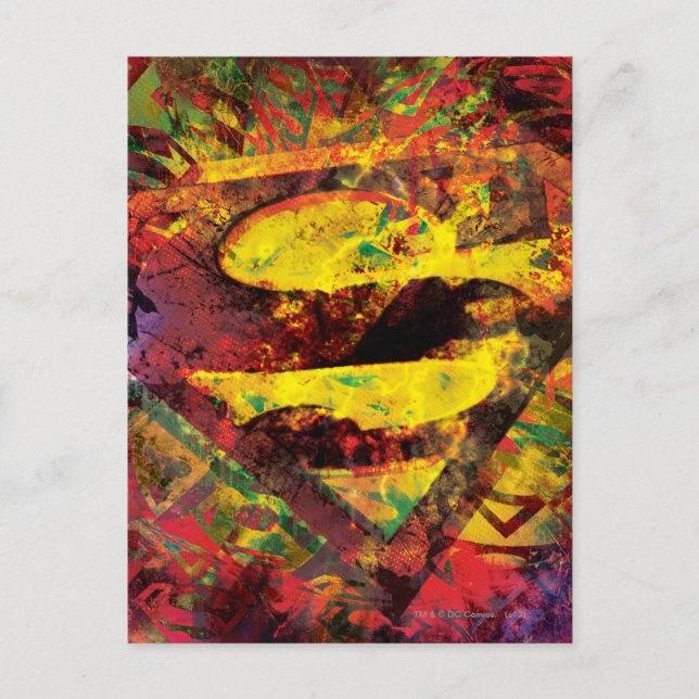Superman S-Shield | Grunge Logo Postcard (Front)