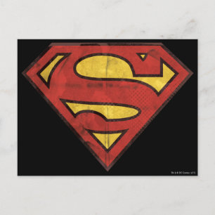 Superman S-Shield   Grunge Logo Postcard
