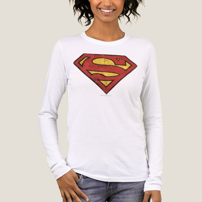 Superman S-Shield | Grunge Logo Tri-Blend Shirt (Front)