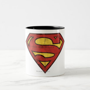 Superman S-Shield Grunge Logo Two-Tone Coffee Mug