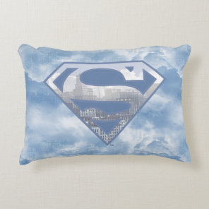 Superman S-Shield | Light Blue City Logo Accent Pillow