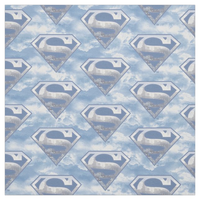 Superman S-Shield | Light Blue City Logo Fabric (Swatch)