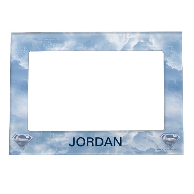 Superman S-Shield | Light Blue City Logo Magnetic Photo Frame (Front)