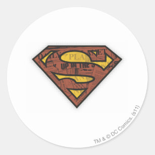 Superman S-Shield   Newspaper Logo Classic Round Sticker