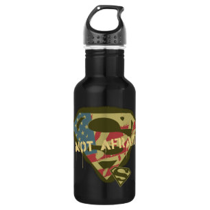 Superman S-Shield Not Afraid Logo Stainless Steel Water Bottle