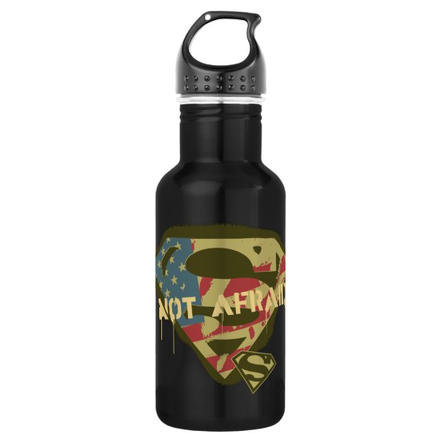Superman S-Shield | Not Afraid Logo Stainless Steel Water Bottle (Front)