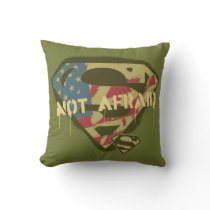 Superman S-Shield | Not Afraid Logo Throw Pillow